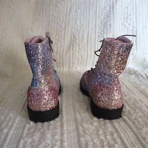 polly sophia glitter combat boot